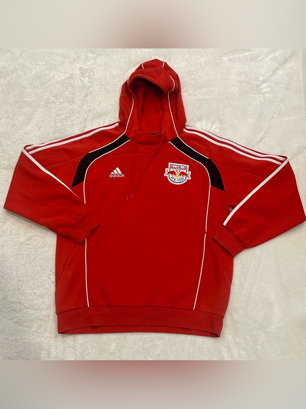 Adidas New York Red Bulls MLS Travel Pullover Hoodie Red Men's Size Large L